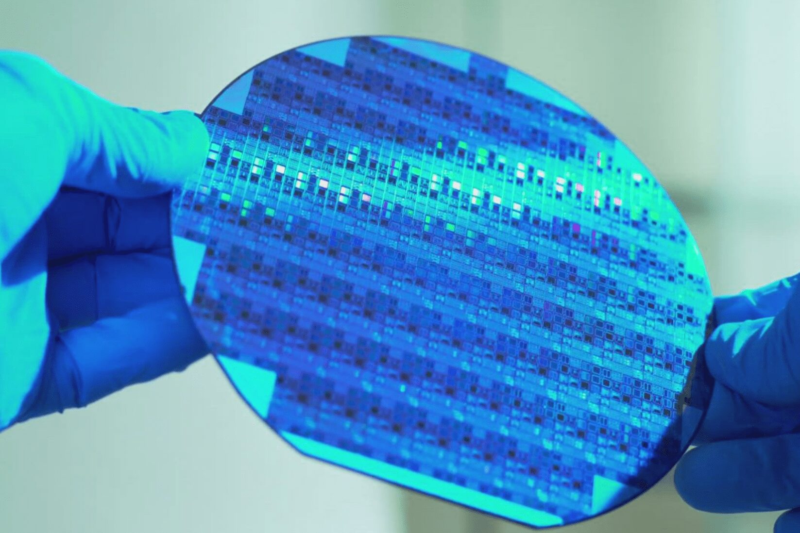 electronic wafer being inspected